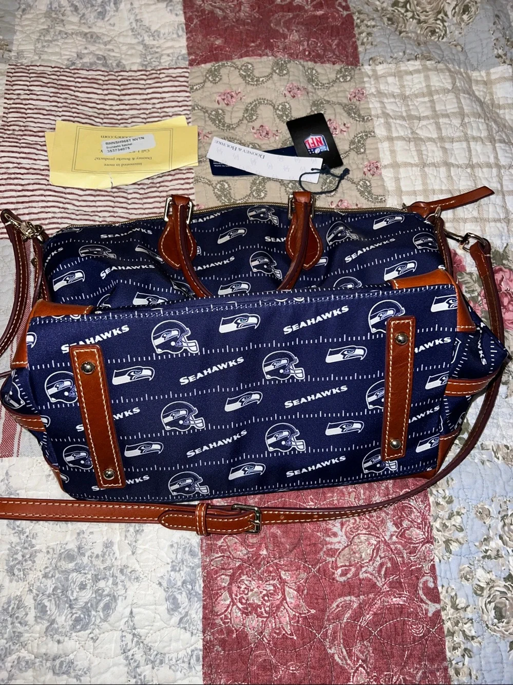 Dooney Bourke Seahawks Satchel crossbody strap purse